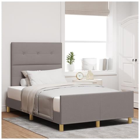 Struttura Letto Tortora 120x200 cm Tessuto - Foto 2