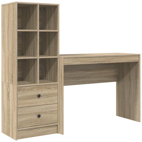 Scrivania con archiviazione rovere sonoma legno ingegnerizzato - Foto 1