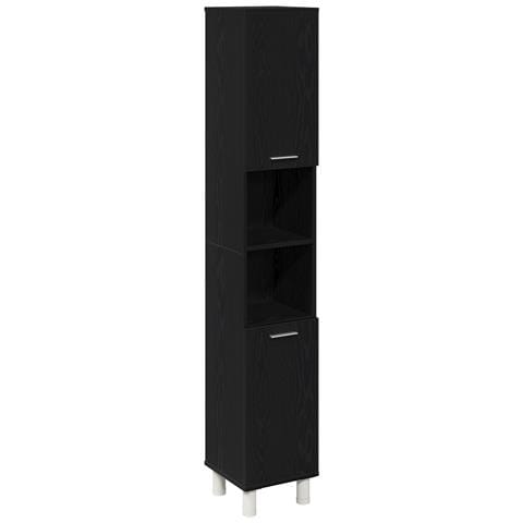 Mobile da bagno  Nero Rovere 30x30x179 cm in legno ingegnerizzato - Foto 1