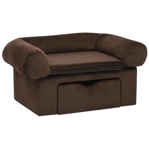 Divano per Cani con Cassetto Marrone 75x50x38 cm in Peluche - Foto 1