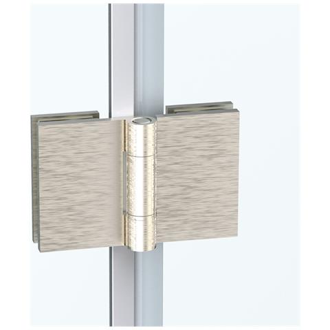 Box Doccia Angolare 100x110 Cm Porta A Soffietto + Fisso H200 Cm Cristallo 6 Mm Profilo Satinato Zaira - Foto 5