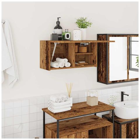 Mobile da Bagno Legno Antico 60x25x30 cm in Legno Multistrato - Foto 2