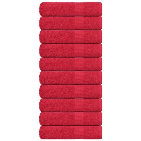 Asciugamani Doccia 10 pz Rossi 70x140 cm 360 g/m² 100% Cotone - Foto 1
