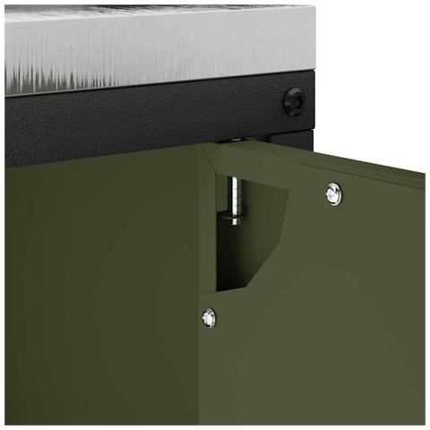 Armadietto per Stoccaggio in Cucina Verde oliva Acciaio - Foto 9