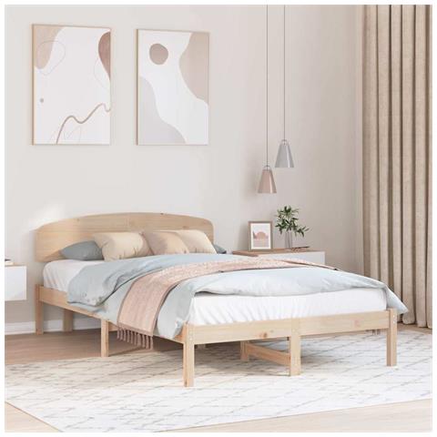 Struttura del letto Marrone 120 x 190 cm Legno massello di pino - Foto 2