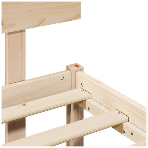 Struttura del letto Marrone 120 x 190 cm Legno massello di pino - Foto 9