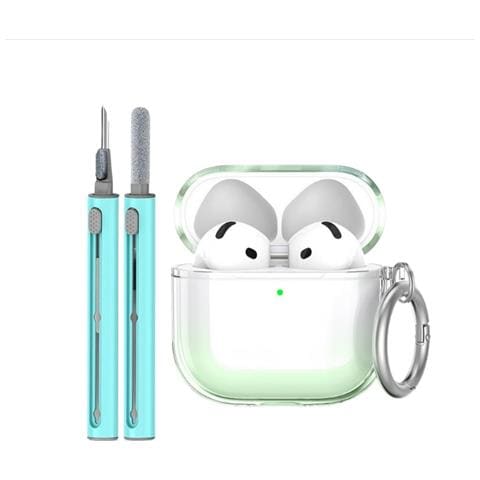 Custodia Protettiva In Tpu Compatibile Con Apple Airpods 4 Con Penna Di Pulizia E Portachiavi Green - Foto 1