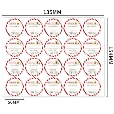 Adesivi Natalizi 50mm (20 Adesivi/10 Fogli) - Etichette Autoadesive Per Sigilli Regalo - Foto 1