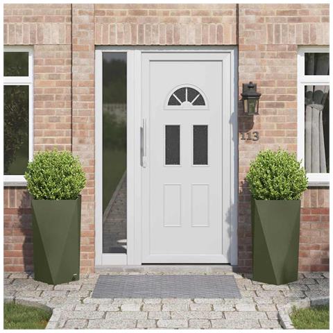 Fioriera 2 pcs Verde oliva 40 x 40 x 75 cm Acciaio - Foto 2