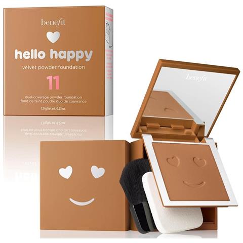 , Hello Happy Velvet, Finitura Opaca, Fondotinta Compatto, 11, Neutro Scuro, 7 G - Foto 1