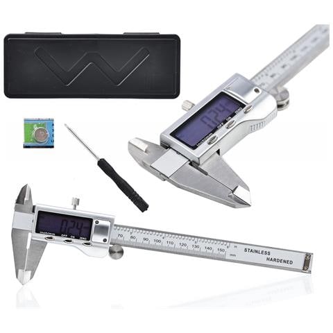 Calibro Digitale Professionale - Ampio Display Lcd, Acciaio Inox | Precisione 0,01 Mm, 0-150 Mm | Misurazioni Multiple - Foto 1