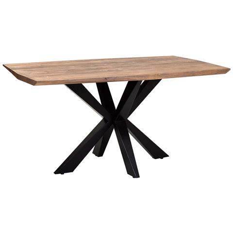 Tavolo Da Pranzo Bordo Conico In Legno Di Acacia Con Finitura Ruggine 160x90x76 - Foto 1