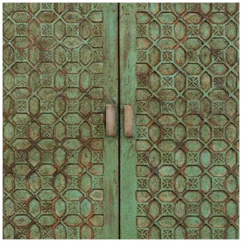 Armadio In Legno Verde Fatto A Mano 85x40x176h Cm - Foto 8