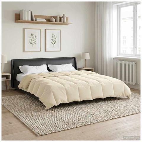 Duvet Invernale Trapuntato Crema 200 x 240 cm Microfibra - Foto 2
