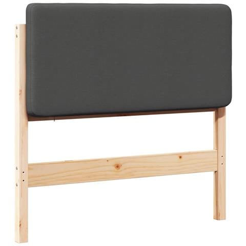 Testiera imbottita Marrone e grigio scuro 80 cm Pino massello - Foto 1