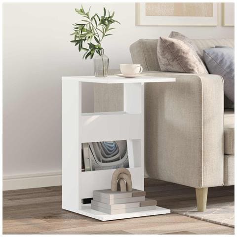 Tavolo laterale Bianco 40 x 35 x 60,5 cm Legno multistrato - Foto 2
