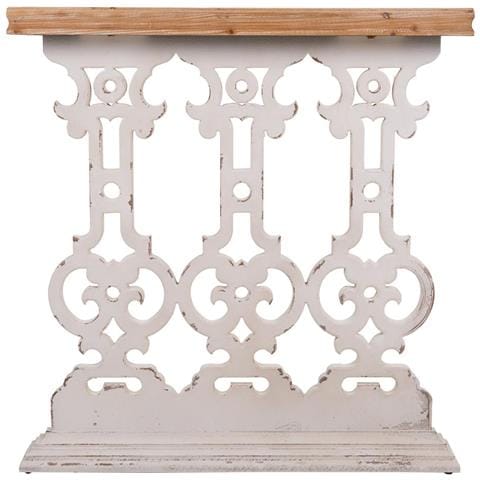 Mobile Da Ingresso In Legno Intagliato Bianco 81x30x82h - Foto 2