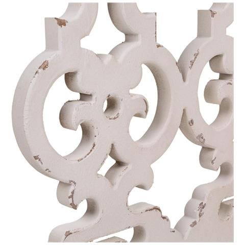 Mobile Da Ingresso In Legno Intagliato Bianco 81x30x82h - Foto 8