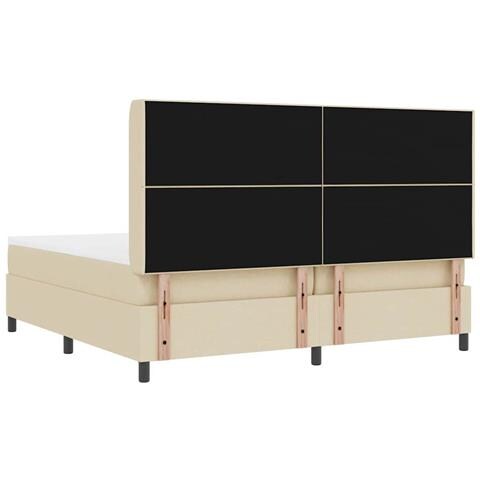 Letto a molle con materasso Crema 200 x 200 cm Tessuto - Foto 9