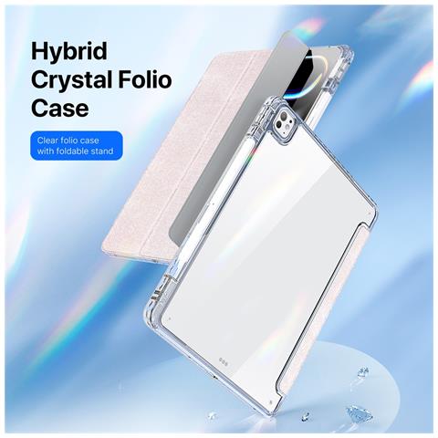Cover per iPad Pro 13 (2024) - TPU+PC+Pelle /PU, Trasparente, Auto Wake /Sleep - Foto 2
