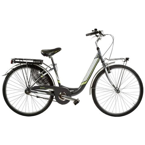 Bici Da Donna Misura 26 X 1,75 Lusso Bicicletta Linea Venere City Bike Senza Cambio 1v Completa Di Accessori Con Luci A Led - 40 Titanio Verde Lime - Foto 1