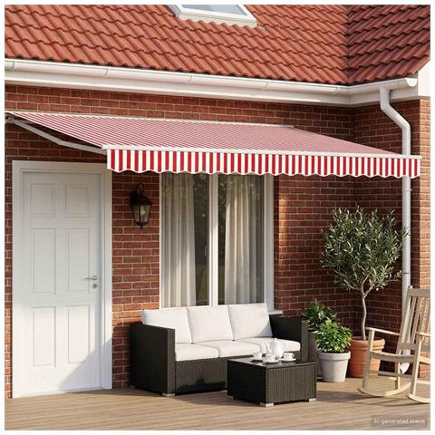 Cornice per Tenda Manuale con LED Rosso e Bianco 4,5 × 3,5 m - Foto 2