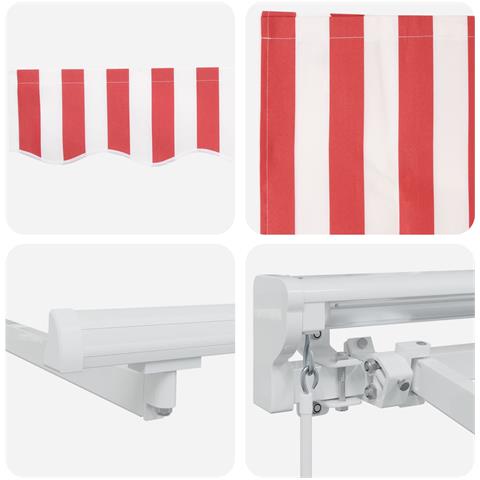 Cornice per Tenda Manuale con LED Rosso e Bianco 4,5 × 3,5 m - Foto 9