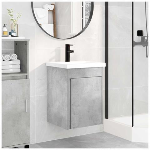 Mobile bagno con rubinetto Grigio Cemento 42 x 40 x 74,5 cm - Foto 2