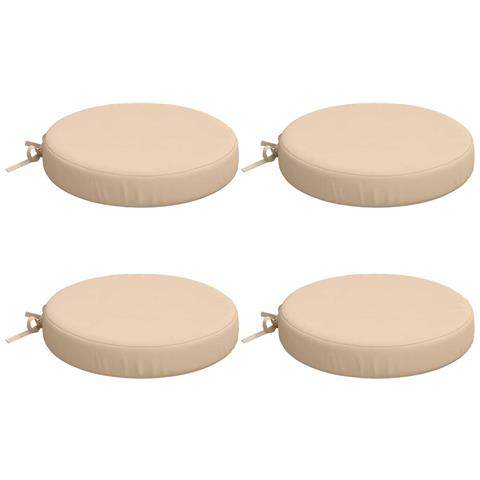 Cuscini per Sedia in 4 Pezzi SOEST 4 pz 100% Poliestere Crema - Foto 1