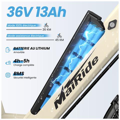 City Electric Bike, 250W per adulti, batteria rimovibile 36V 13Ah, trasmissione Shimano 7 marce, pneumatici da 26 pollici, bici elettriche - Foto 2