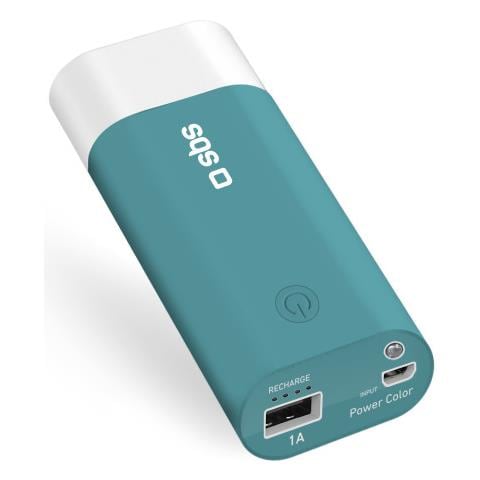 Power Bank Litio da 5000 mAh con 1 Uscita USB 1A + cavo micro USB incluso colore Blu - Foto 1