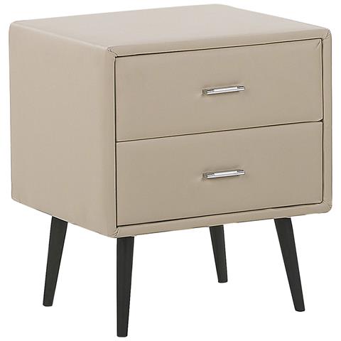 Comodino In Similpelle Beige Essonne - Foto 19