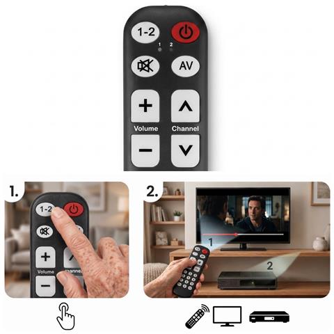 Telecomando Universale Per Tv / Box Con Frecce Di Navigazione, Nero - Foto 7