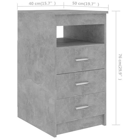 Scrivania Grigio Cemento 140x50x76 cm in Truciolato - Foto 2