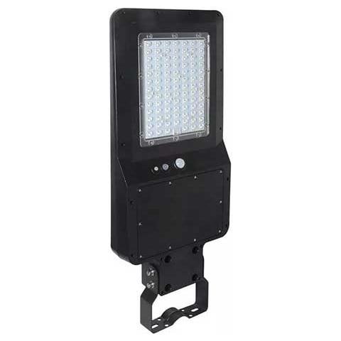 V-tac Vt-st42 Armatura Stradale Led 40w Autoalimentato Nero Con Pannello Solare Sensore Di Movimento Pir E Telecomando 6000k Ip65 - Sku 5504 - Foto 1