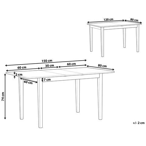 Tavolo Da Pranzo Allungabile In Legno Chiaro E Bianco 120/150 X 80 Cm Houston - Foto 14