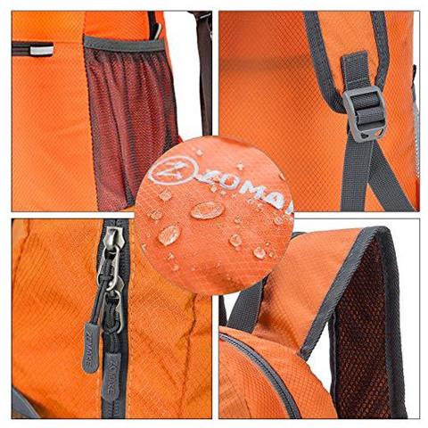 Ultra Leggero Pieghevole Zaino Water Resistant Escursionismo Daypack Unisex Piccolo Zaino Per Travel Outdoor Sports (arancione) - Foto 4