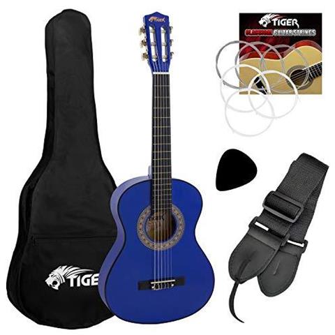 Tiger 14 Dimensioni Classica Spagnola Guitar Pack - Blu - Foto 1