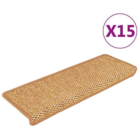 Tappeti Autoadesivi Scale Aspetto Sisal 15pz 65x21x4 Arancione - Foto 1