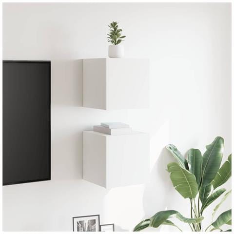 Mobili Porta TV a Parete 2pz Bianchi 30,5x30x30 cm - Foto 10