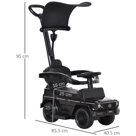 Macchina A Spinta Per Bambini, Macchina Giocattolo Cavalcabile, Passeggino Con Tettuccio Mercedes-benz G350 Nero - Foto 2