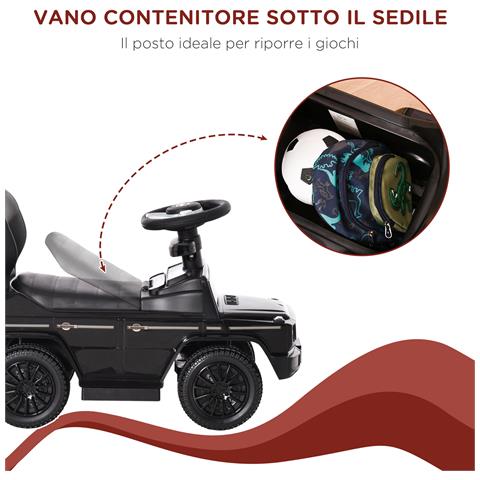 Macchina A Spinta Per Bambini, Macchina Giocattolo Cavalcabile, Passeggino Con Tettuccio Mercedes-benz G350 Nero - Foto 6