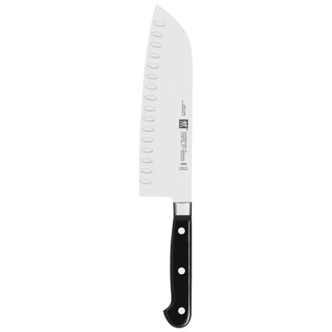 Coltello Santoku in Acciaio Lunghezza 18 cm Colore Nero e Argento - Linea Professional S - Foto 1
