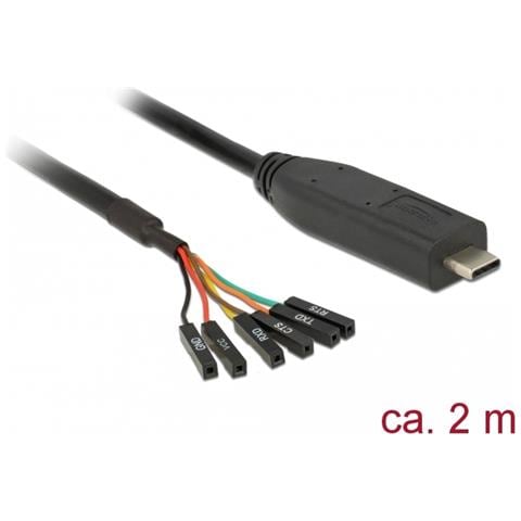 63946 cavo di interfaccia e adattatore USB 2.0 Type-C 6 x Pin pin header separate Nero - Foto 2