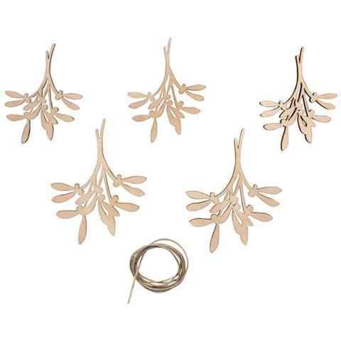 Decorazioni In Legno Da Appendere 8-10 Cm - 5 Ramoscelli - Foto 1