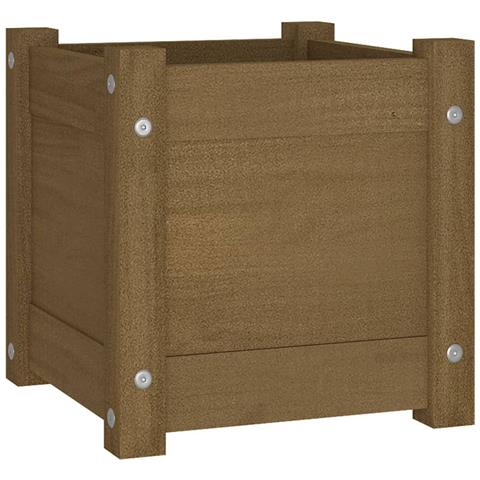Fioriera Da Giardino Miele 31x31x31 Cm Legno Massello Di Pino - Foto 2