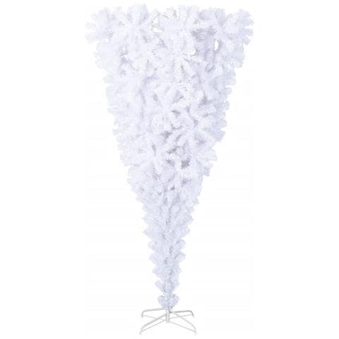 Albero Di Natale Artificiale Capovolto Con Base Bianco 210 Cm - Foto 2