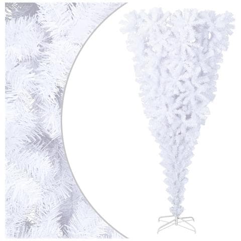 Albero Di Natale Artificiale Capovolto Con Base Bianco 210 Cm - Foto 1