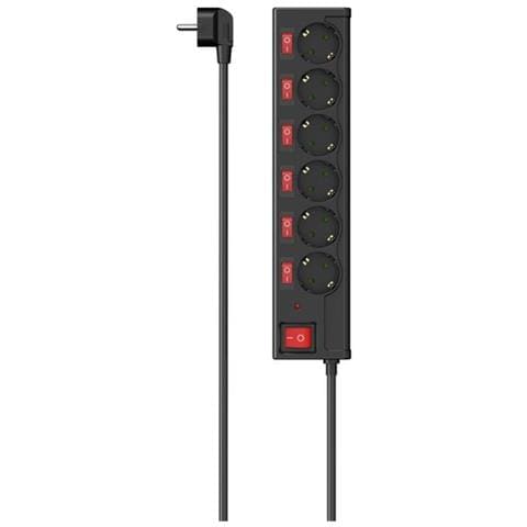 Presa Filtrata 00223158 Con 6 Interruttori Black - Foto 1
