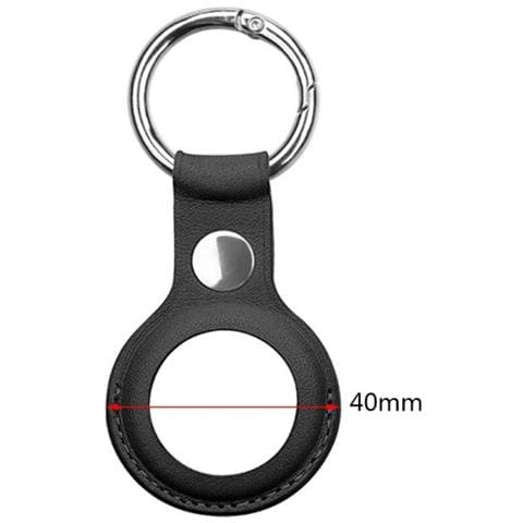 Custodia Airtag Con Portachiavi In Pelle Sintetica Nera Confezione Da 4 - Foto 5